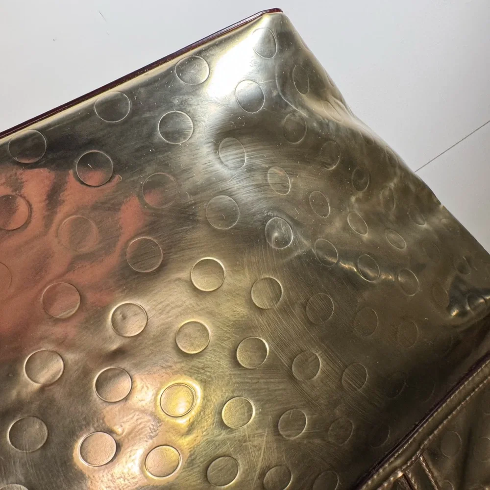 Retro Kate Spade New York Gold Metallic Tote Bag Purse RARE Handbag - Picture 10 of 16